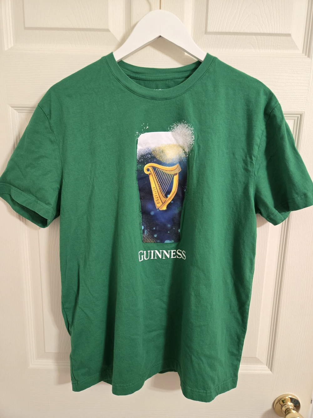 Guinness Green Short-Sleeve Logo Cotton T-Shirt for Men Size XL